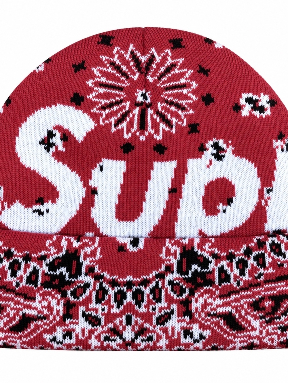Supreme bandana-print beanie hat